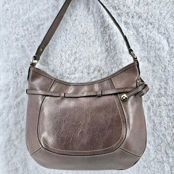 Liz Claiborne Vintage Taupe Faux Leather Hobo  Shoulder Bag - Picture 16 of 16